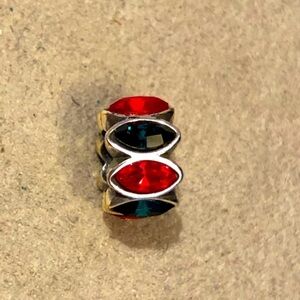 🆕Listing Brighton Navette Spacer Multi w Red & green oval-shape crystals Retired